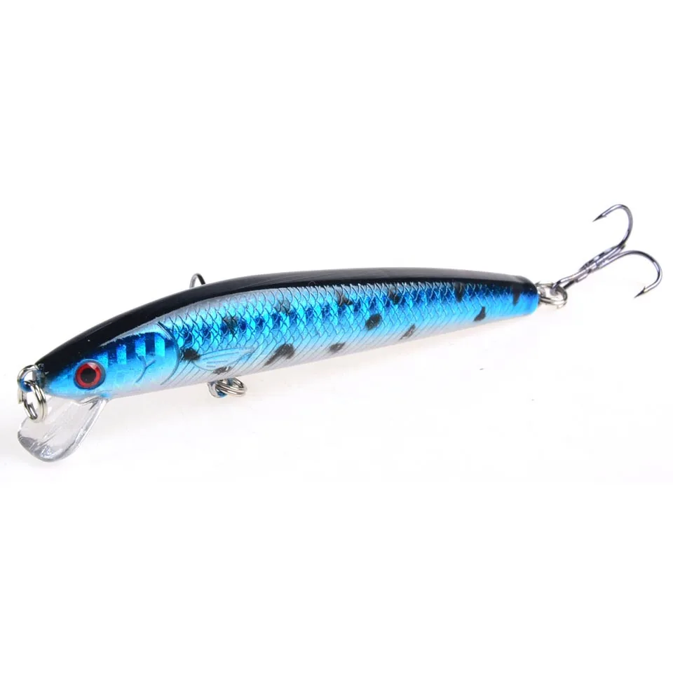 Señuelo de Pesca de pececillos, cebo Artificial duro, ojos 3D, 9,5 cm, 8,5g, Wobblers, Crankbait, cebos de plástico, 1 piezas