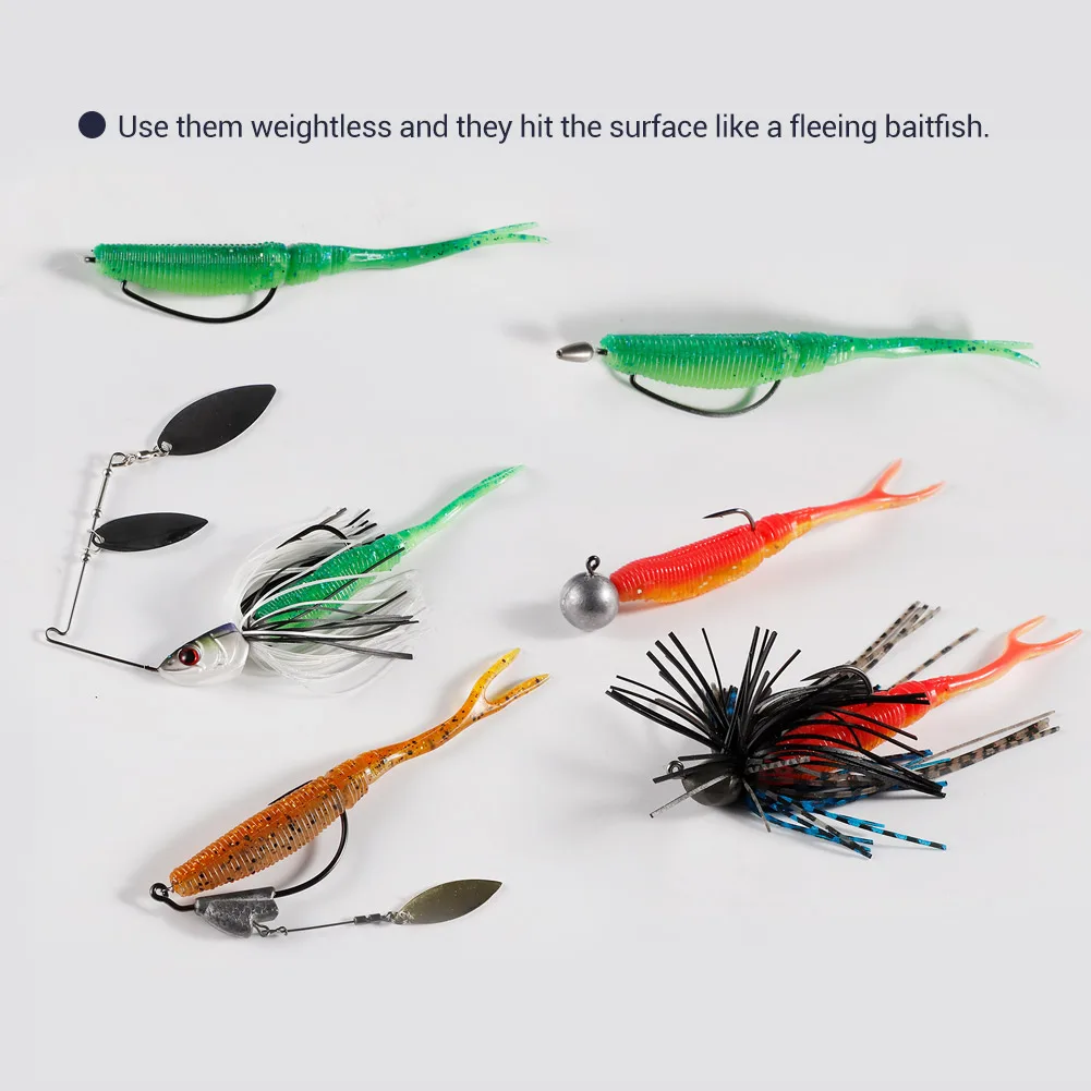 NOEBY-Pin Tail Jig suave de silicona, Wobblers artificiales, Swimbait Bass Fishing, señuelo de pesca, Craws Wobblers, 7,5 cm, 10 cm, 12,5 cm - imagen 4