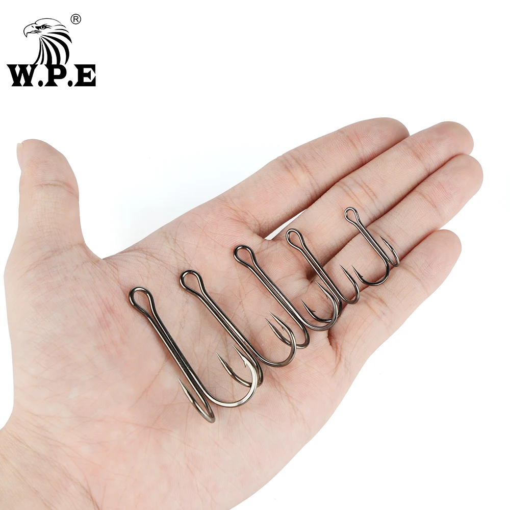W.P.E-anzuelos dobles de pesca, de acero con alto contenido de carbono, plantilla de púas, aparejos de pesca con mosca, 10-20 unids/paquete 4 #-3/0 # - imagen 5