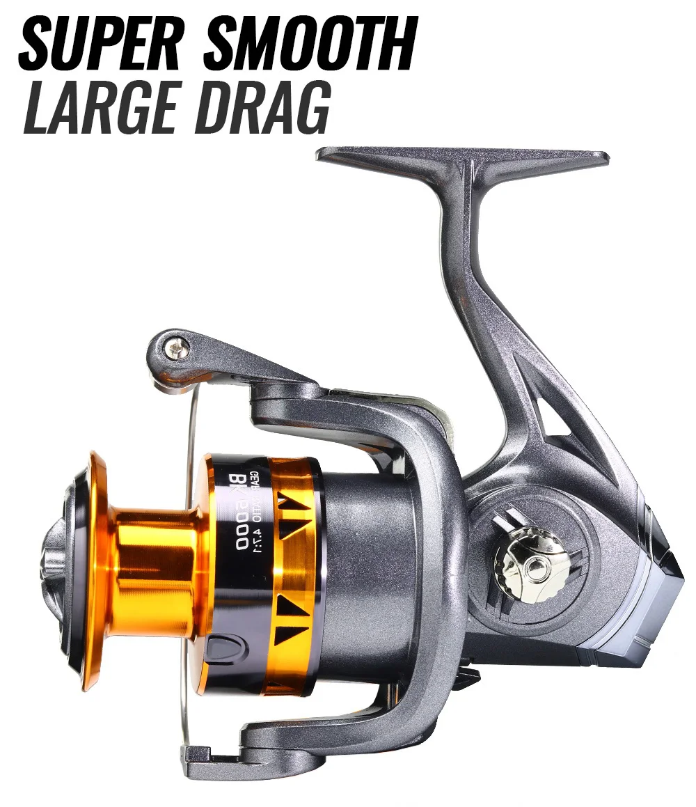 Carrete de pesca de arrastre grande súper suave