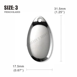 Countbass Cuchillas giratorias – acero níquel liso para señuelos DIY