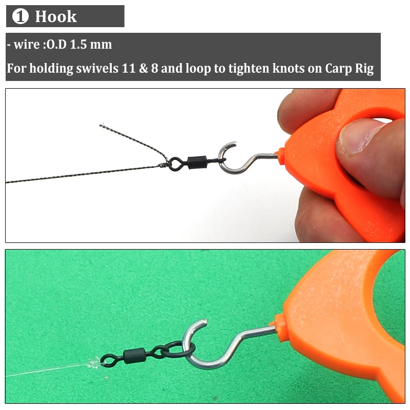Anzuelo de pesca de carpa para sujetar, accesorio giratorio y de anillo para aparejo en D, aparejo para el pelo de carpa Chod, 1 ud. - imagen 4