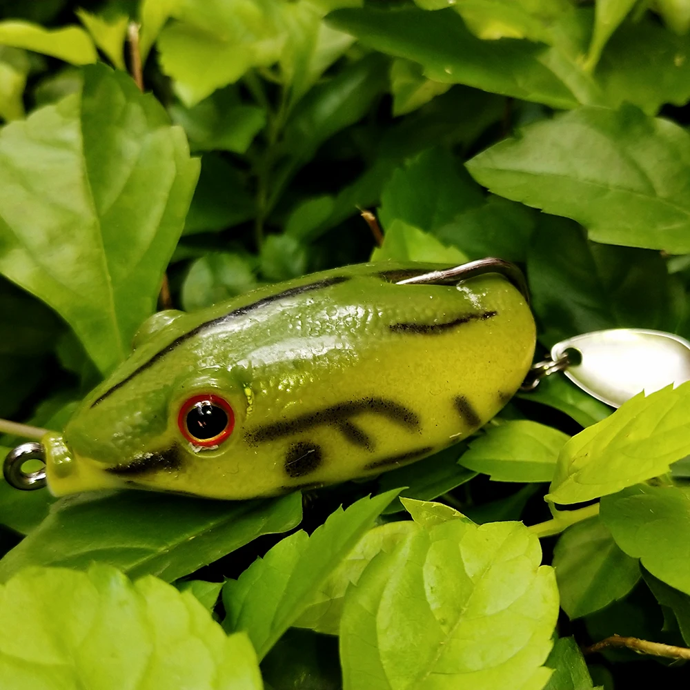 CCLTBA-Señuelos de Pesca blandos de rana, aparejos de pesca de lubina, cabeza de serpiente flotante, 5,5 cm, 12,5g, 5 unids/caja - imagen 4