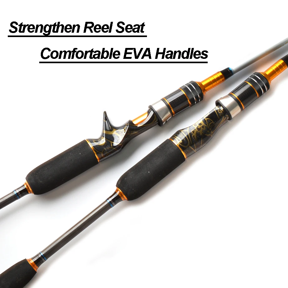 TOMA-caña de pescar giratoria de fibra de carbono, 1,8 m, 1,98 m, 2,1 m, para barco de mar, señuelo MH, peso 30-150g, pesca en agua salada - imagen 2