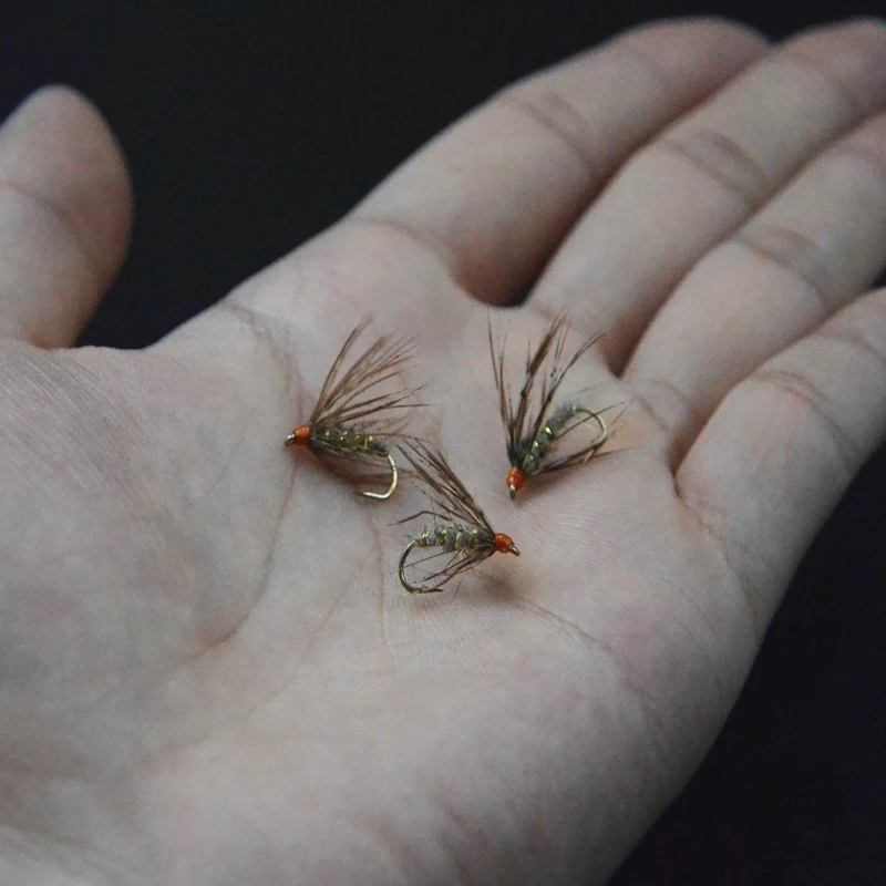 Señuelo de pesca con mosca, 5 unidades, moscas húmedas, 12 #, patrón de subsuperficie de pesca de trucha araña de marcha, fascinante - imagen 2