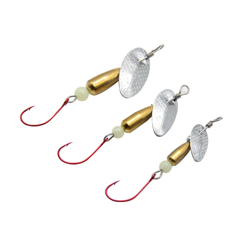 Señuelo Artificial de pesca, cebo giratorio compuesto, cucharas de rotación de mosca, gancho largo, 2,2g/3,8g/5,8g, lote de 2 piezas, venta - imagen 3