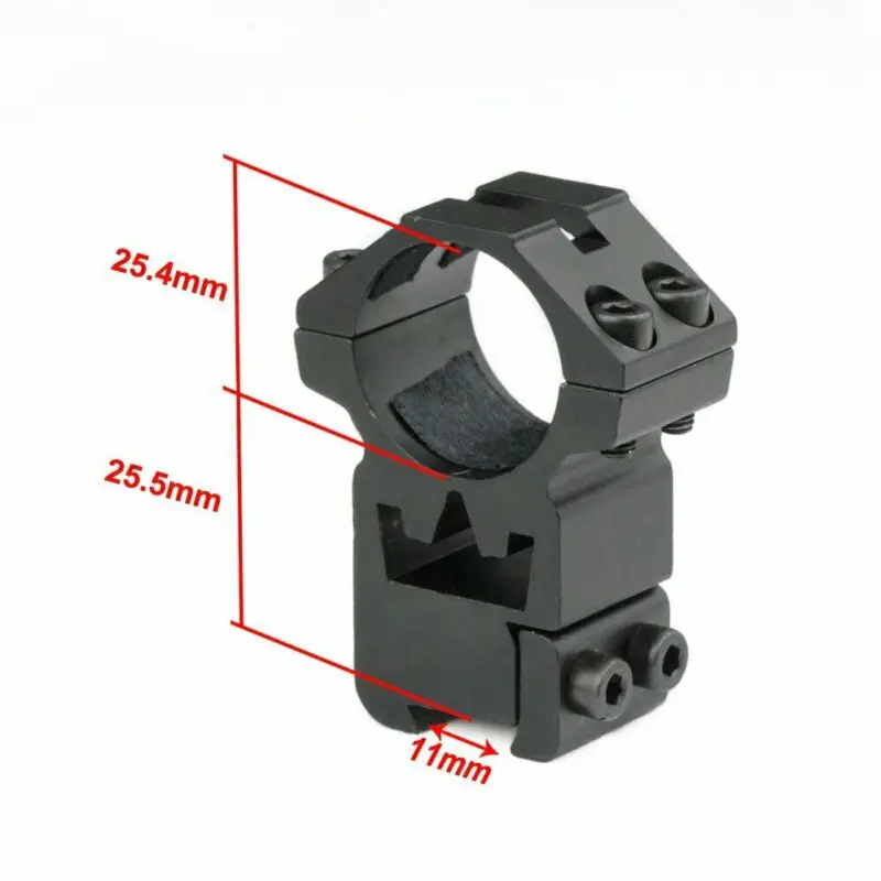 2 anillos para mira de perfil alto de 25,4mm, 1 ", compatibles con riel de cola de milano de 11mm para Rifle - imagen 3