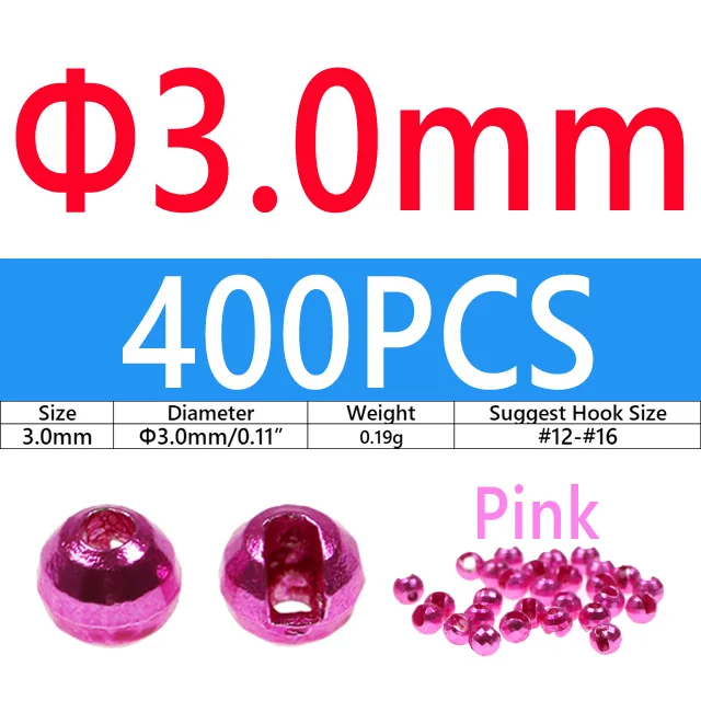 400PCS 3.0mm Pink