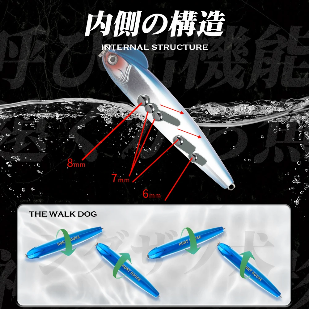 Hunthouse-señuelo de pesca con forma de T, cebo duro de hundimiento lento, 130mm, 26g, lw512 - imagen 3