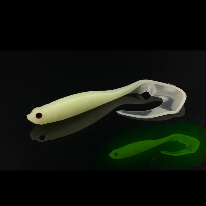 Vientre abierto pez hueco cebo suave señuelo de pesca colas largas verdes leopardo señuelos artificiales agua dulce agua de mar 12,5 cm/5,5g - imagen 5