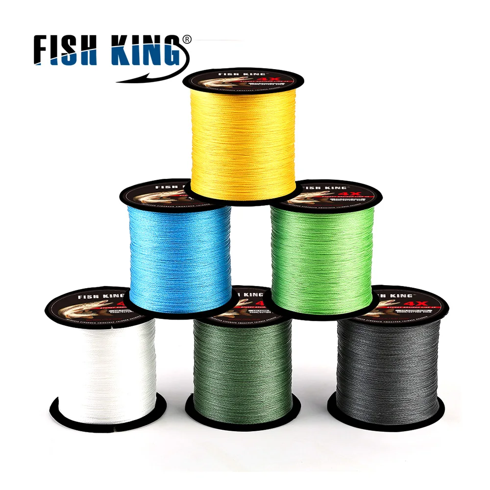 FISH KING-sedal de pesca de 300M, 0,4 #-6,0 #, 0,10mm-0,40mm, 8-60LB, alambre trenzado de PE, multifilamento de 4 hebras - imagen 5