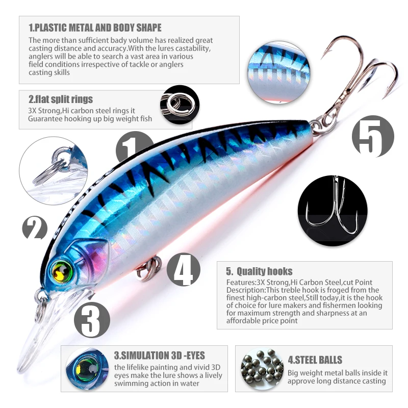 Banshee-señuelo de pesca 2 piezas Crankbaits, Wobblers de manivela para Lucio/curricán, señuelos flotantes para pesca de pececillos negros, Crankbait - imagen 3