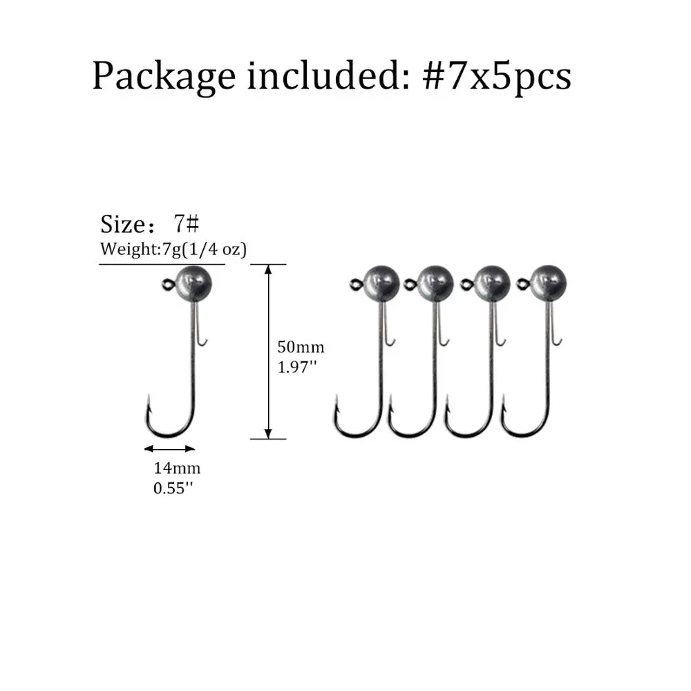 5pcs 7g jig head