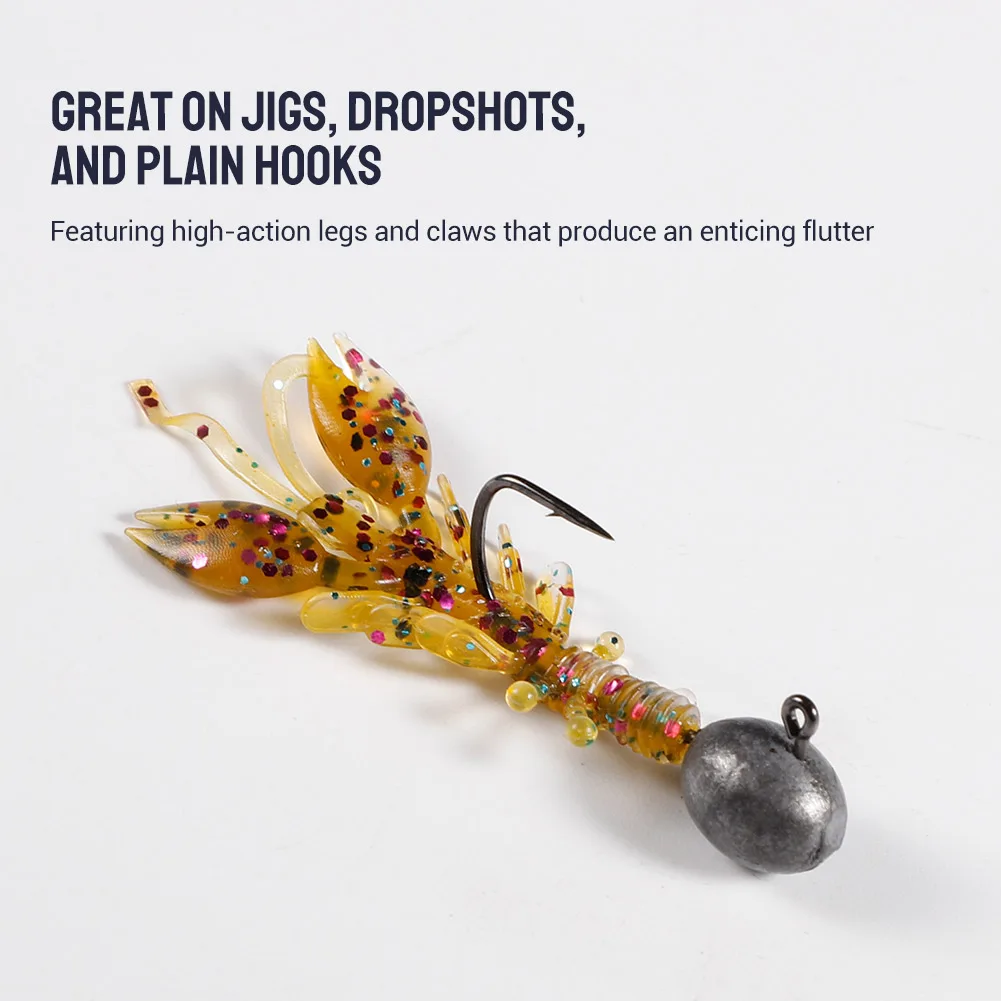 NOEBY Craw-señuelo de pesca suave, cebo Artificial de silicona, gusano de Camarón, Wobblers, plantilla para Señuelos de Pesca de lubina, 4cm, 0,6g - imagen 4