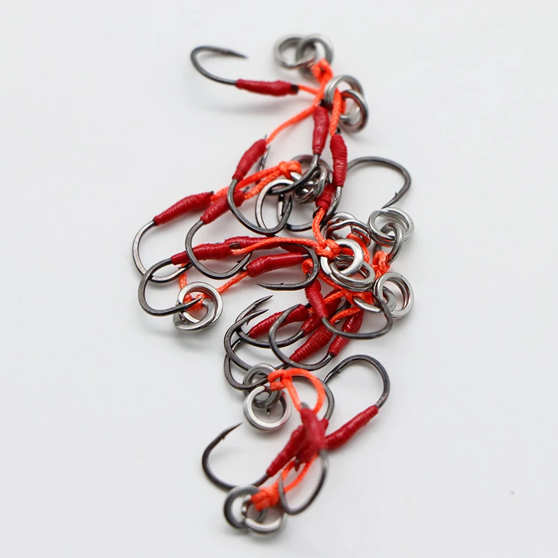Anzuelo ligero de pesca de Jigging lento, anillo sólido de agua salada, 10 piezas JK SZ10, tamaño 6, 8, 11, 13 - imagen 4
