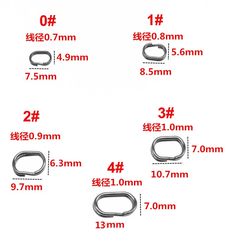 Accesorios para productos de Pesca, conector de señuelo ovalado, doble anillo de acero inoxidable, anzuelo de cebo falso de mar, aparejos de Pesca, 1000 Uds. - imagen 3