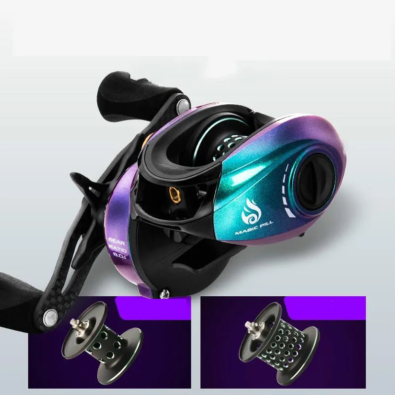 Carrete de pesca Baitcast, 11 rodamientos de bolas, doble línea, Rock, ruedas 8,0: 1, balsa de alta velocidad/Barco, arrastre máximo de 6KG - imagen 2