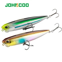 JOHNCOO lápiz 100mm señuelo Topwater 14g Swim Crankbait Whopper cebo Artificial Trolling Bass Pike señuelo caminar 3D Eye