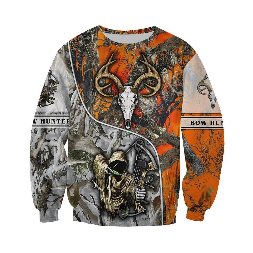 Sudaderas con capucha/sudaderas con estampado 3D de ciervos de caza del bosque para hombre estilo Retro Harajuku moda con capucha de otoño ropa de calle informal YS-627 - imagen 2