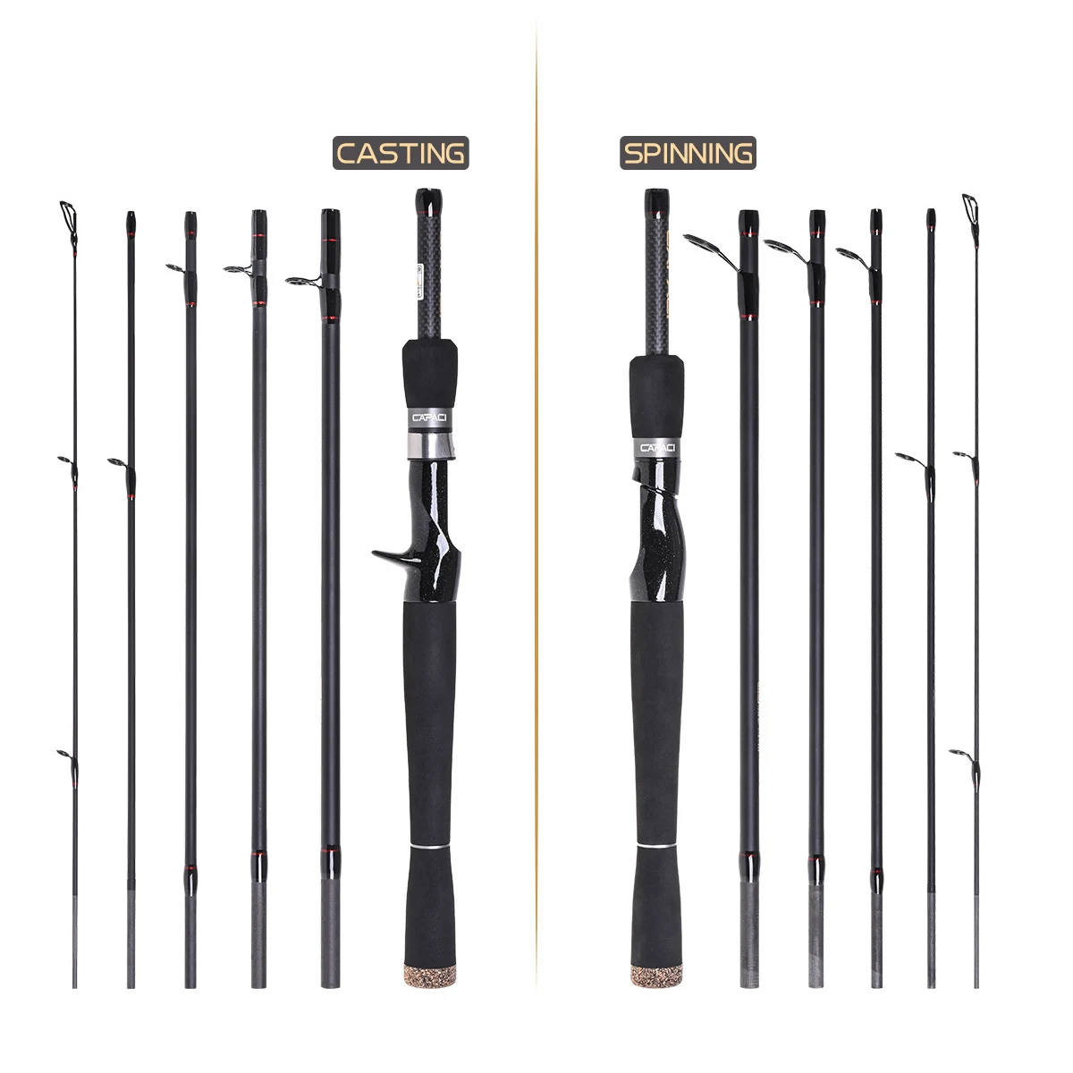Caña de pescar con señuelo, 2,1 m, 2,4 m, 2,7 m, Guía de viaje, pesca telescópica ultraligera ML - imagen 3