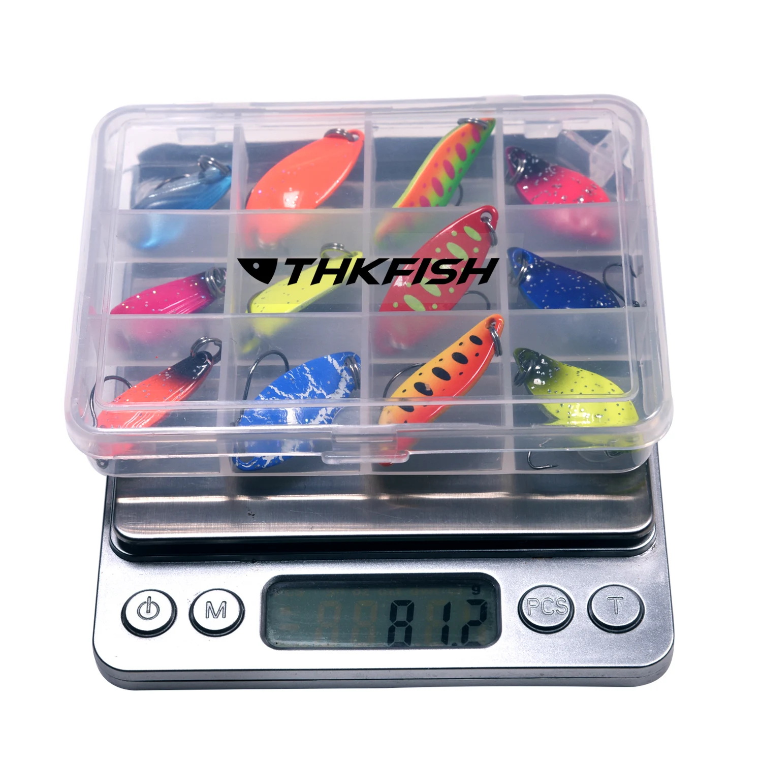 THKFISH-cerucharas de pesca, señuelos de trucha de Metal, 12 Uds., 2,8g, 3g, 3,6g, 5g, cebo duro pequeño, cuchara de pesca giratoria con un solo gancho - imagen 4