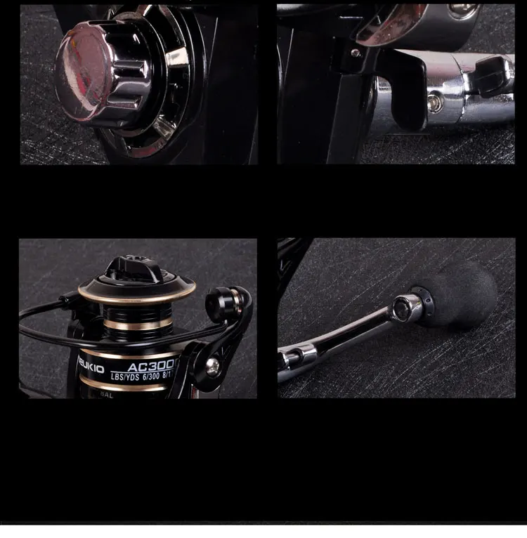 Carrete de pesca giratorio, bolas de rodamiento 12BB, serie 1000-6000, carrete giratorio de bobina de Metal, rueda de pesca en roca para barco - imagen 4