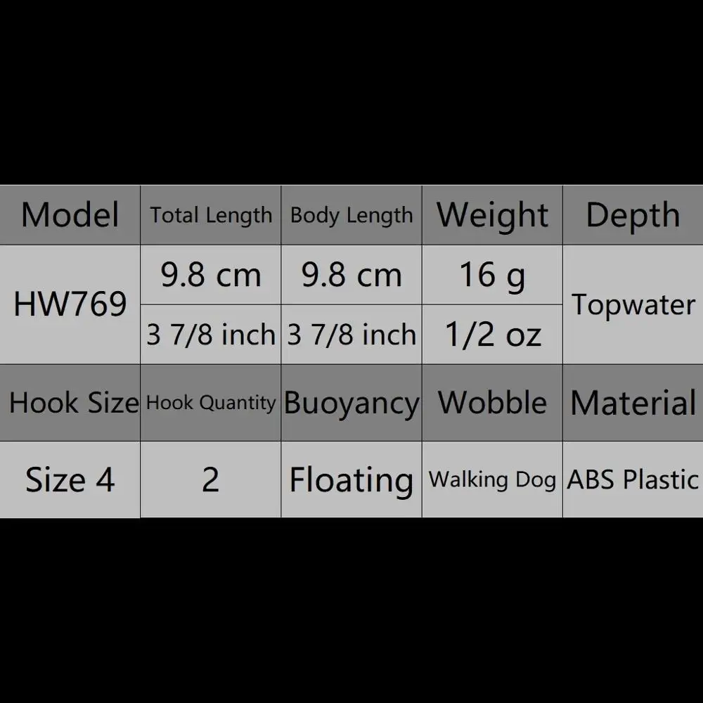 WLure-señuelo de pesca Topwater Popper Walk the Dog, 9,8 cm, 16,5g, de fundición larga, 2 #4, anzuelos triples, Pintura Realista, HW769 - imagen 4