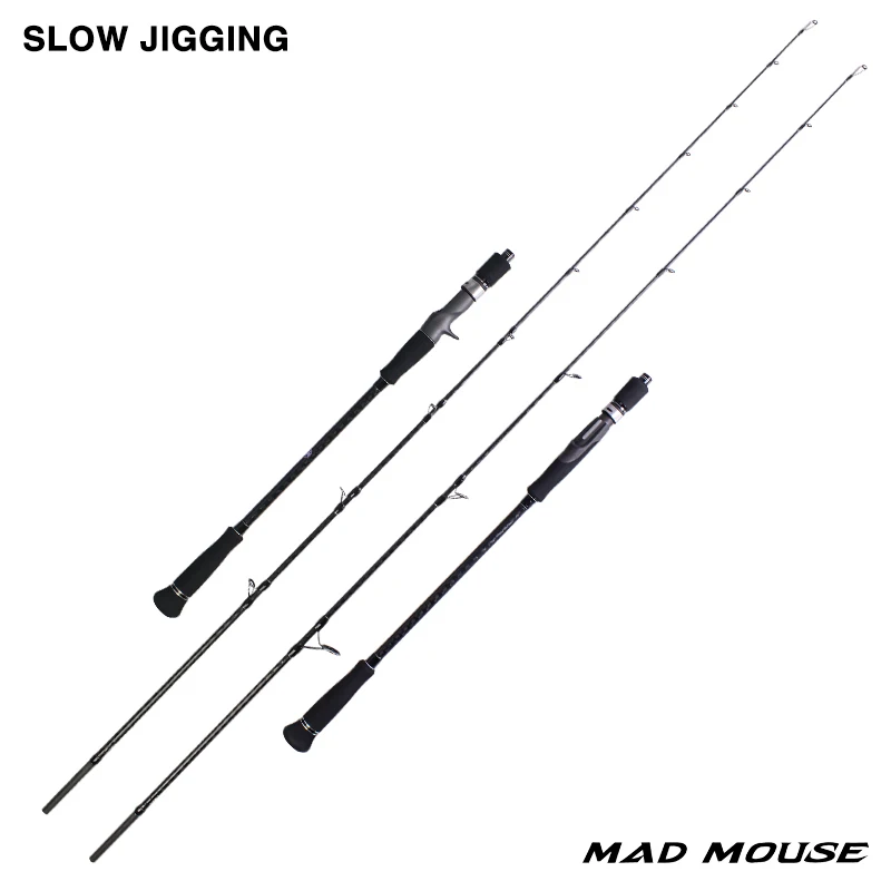 MADMOUSE Japón piezas completas Fuji caña de Jigging lenta 6 "3 peso de plantilla 80-350G 15kg envío/caña de barco de fundición caña de pescar de agua aplana - imagen 3