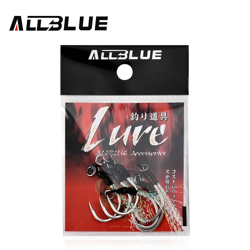 ALLBLUE-anzuelo de metal de cola con un pluma para agua salada, Cebo de pesca de 10-60 g, 6 unidades/lote - imagen 5