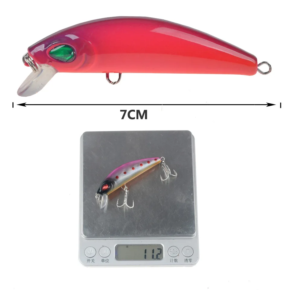 Señuelos de Pesca de 7cm/11,2g, señuelo para pececillos, cebo duro de alta calidad, Crankbait, Wobbler, aparejos de pesca Leurre Peche para Lucio