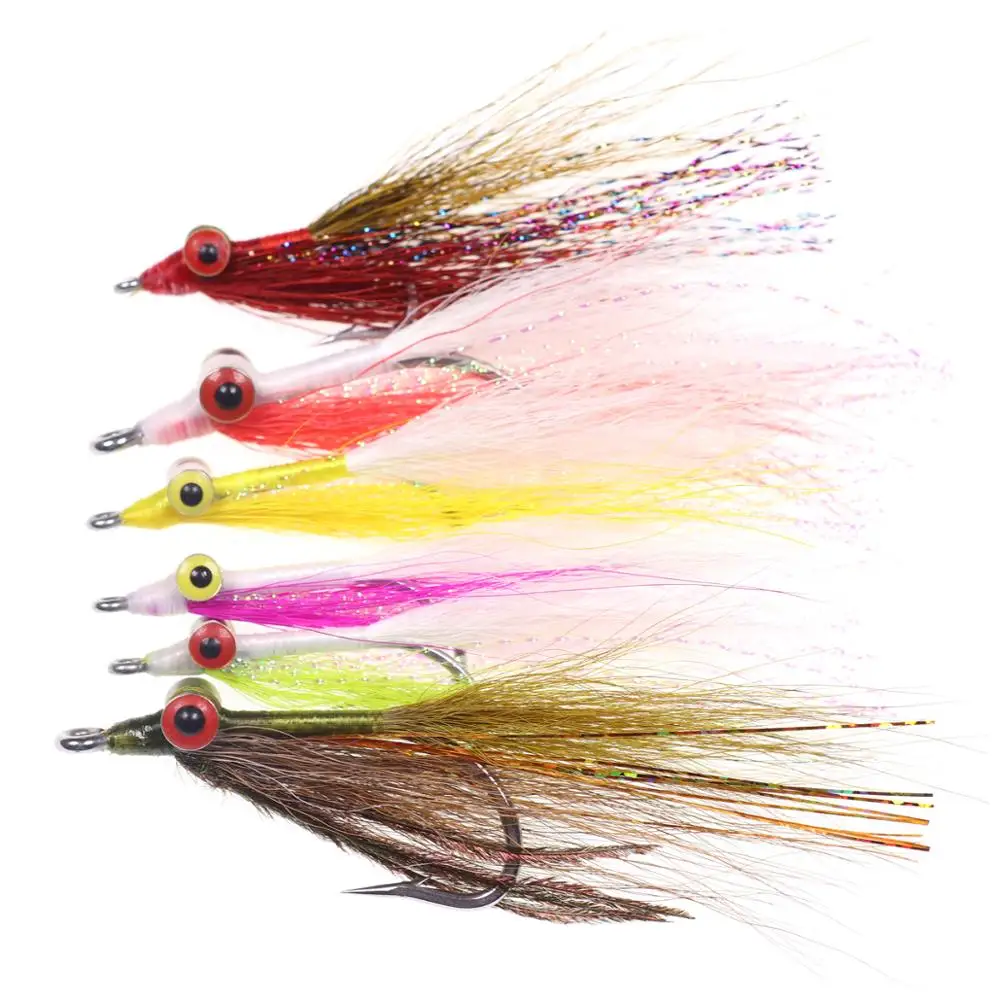 Clouser-señuelo de pesca en agua salada, cebo para lubina y Lucio, cebo de pesca con anzuelo de acero inoxidable, pececillos profundos, 6 colores, 4 tamaños, 12 piezas - imagen 2