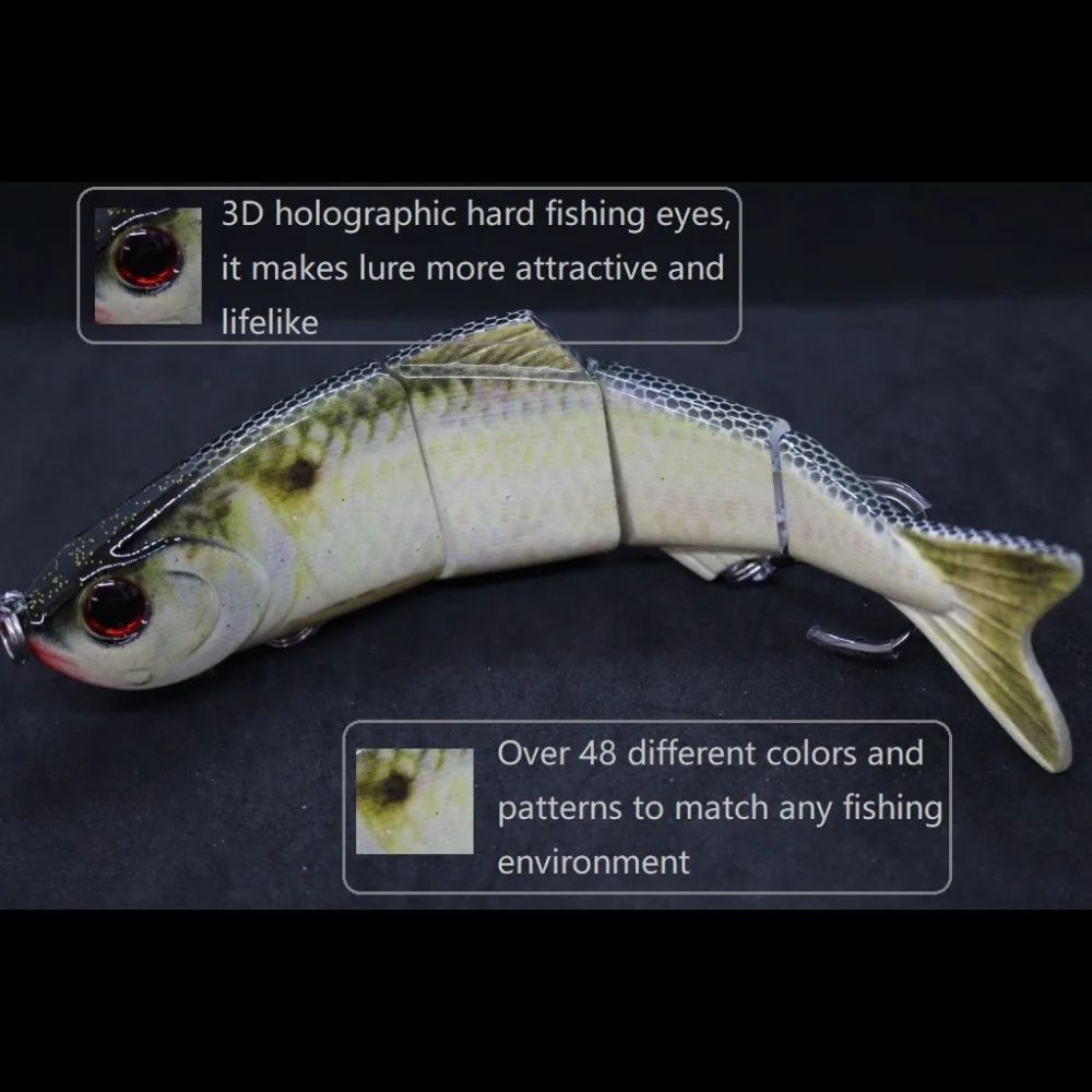 WLure-Señuelos de Pesca Swimbait, 152mm, 37,8g, 4 segmentos, cebo articulado, natación realista, hundimiento rápido, ganchos de calidad y embalaje HS4 - imagen 4