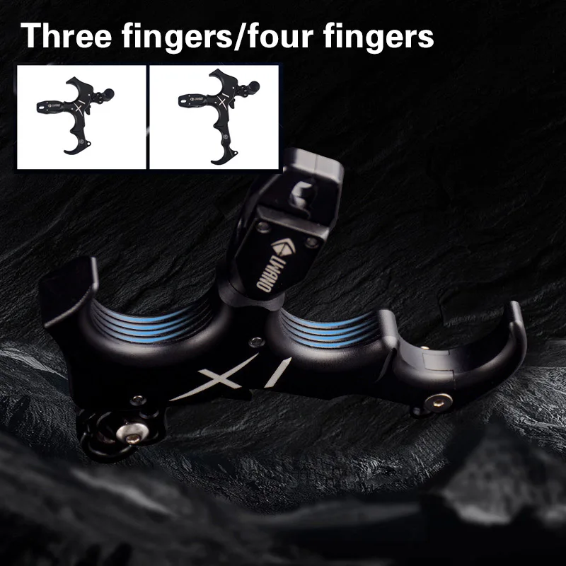 Soporte de liberación de agarre de tiro con arco, aleación de aluminio, Metal ligero, tres dedos/cuatro dedos X1, accesorios de arco compuesto, 9,5x9x1,3 cm - imagen 4