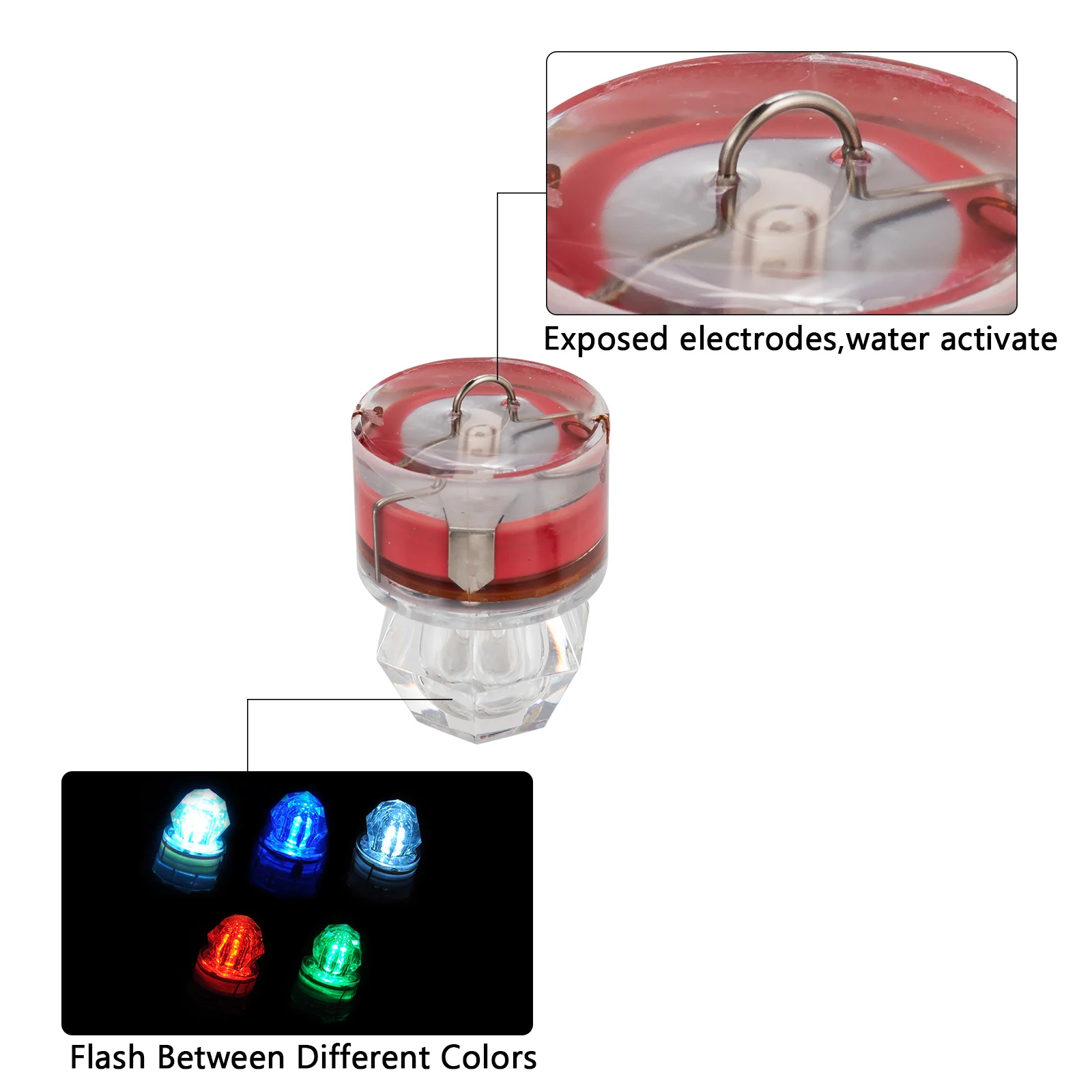 Señuelo de pesca LED con luz de gota profunda, señuelo de Calamar de Pesca de Mar de diamante, impermeable, pez espada de atún - imagen 4
