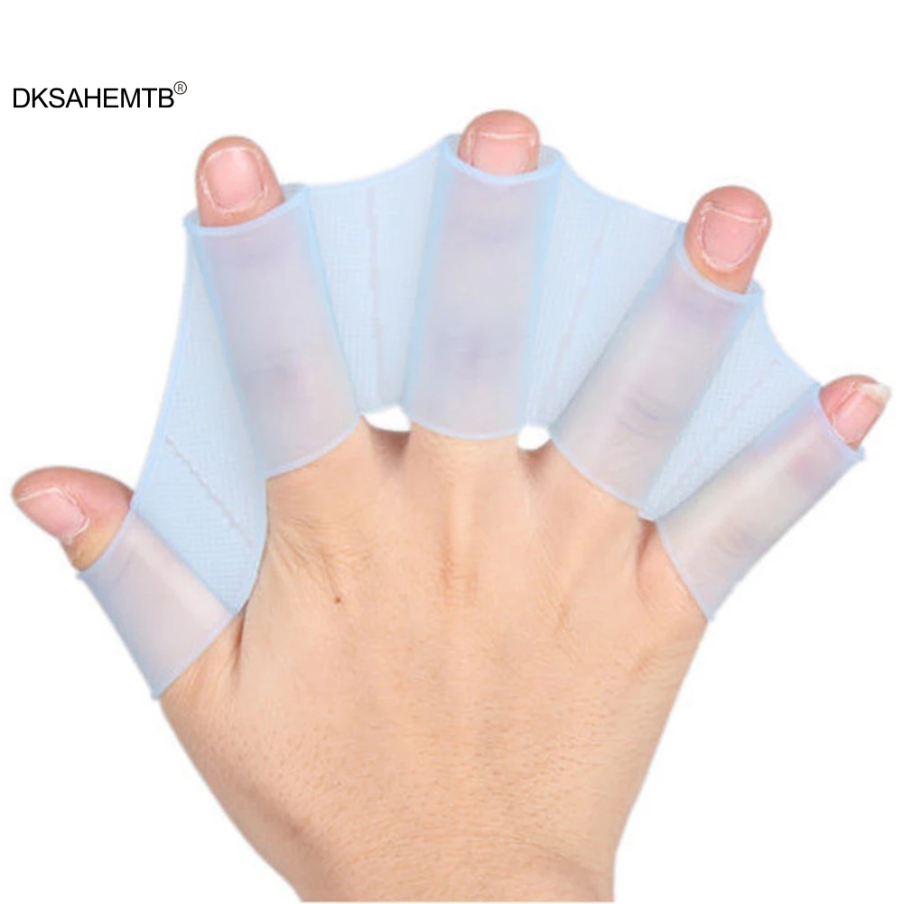 Aletas de natación de silicona Unisex, manoplas de dedo, estilo Rana, accesorios de natación para deportes acuáticos, 1 par - imagen 3