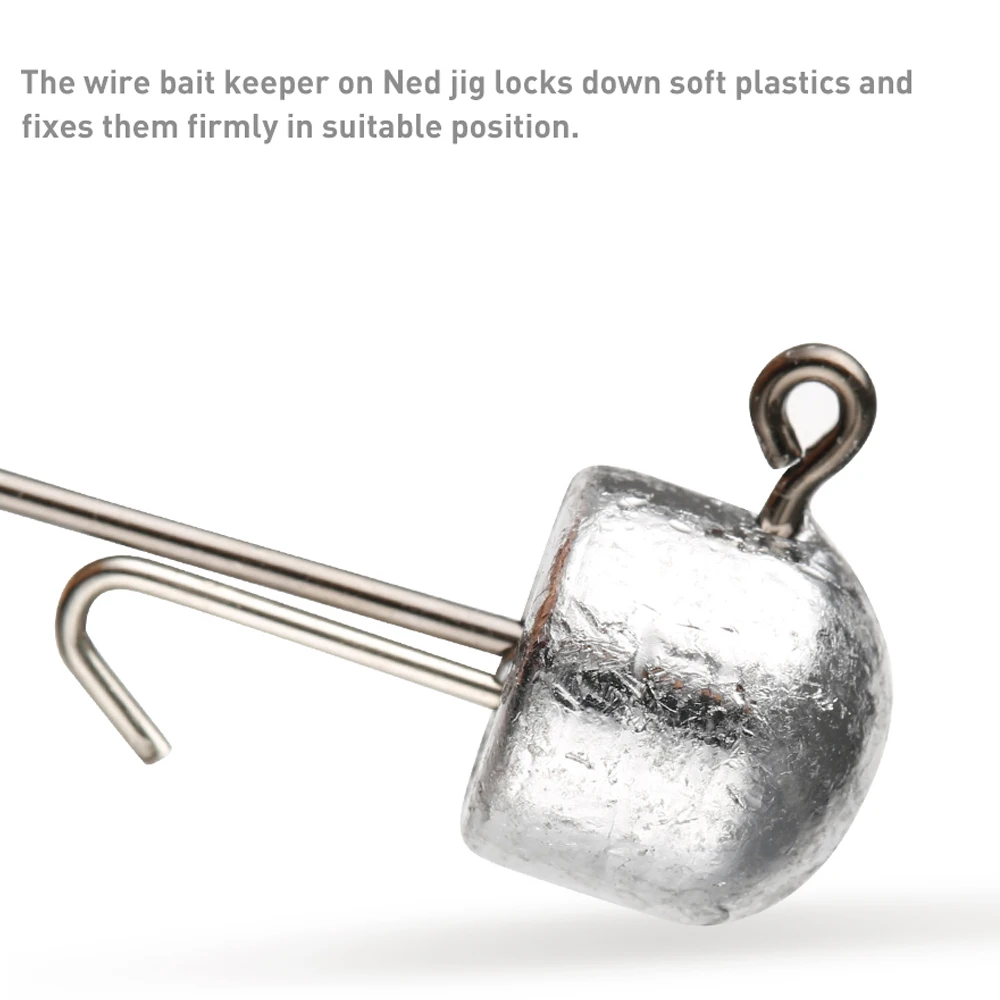 JOHNCOO 6 uds Ned Rig Jig Head 1,6g-5,5g Finesse Jig Cabezas anzuelo de pesca para cebo blando anzuelo de pesca anzuelo de pesca para lubina trucha - imagen 5