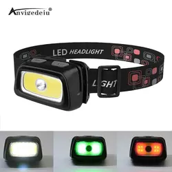 ANYIGE-Mini faro LED de 200 lúmenes, resistente al agua, IPX4, AAA, rojo, verde, 6 modos, luz estroboscópica, linterna de Flash