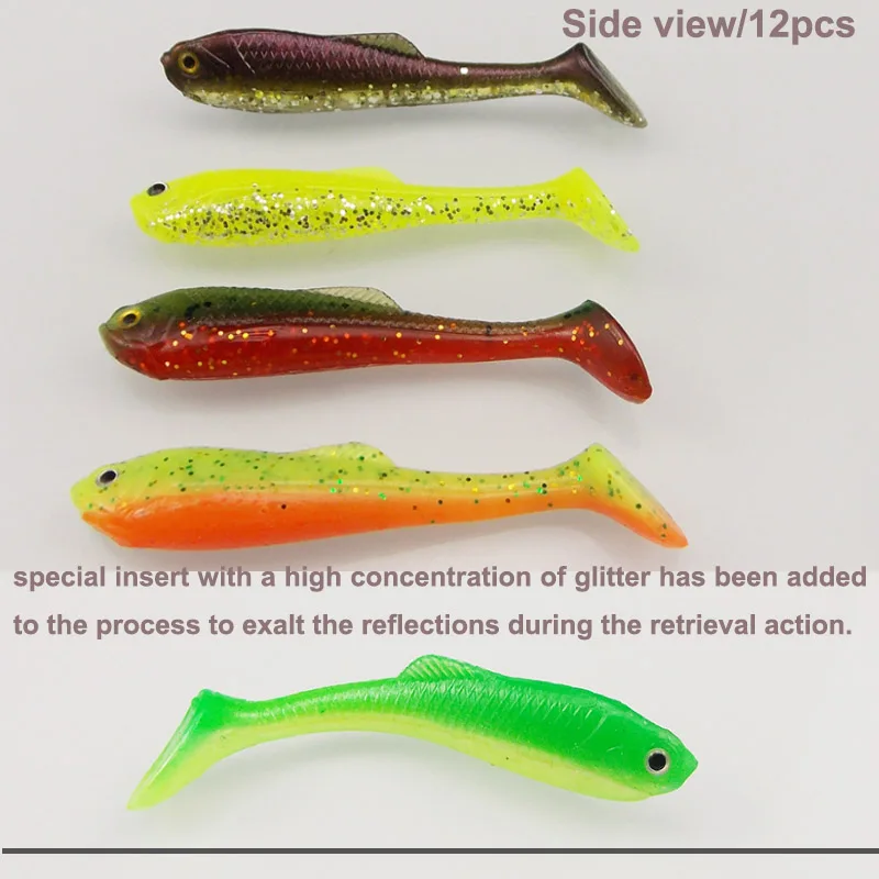 KESFISHING Rocah Shad 57mm cebo Artificial de silicona suave accesorios de Pesca para lubina Lucio trucha con sales Señuelos de Pesca - imagen 4