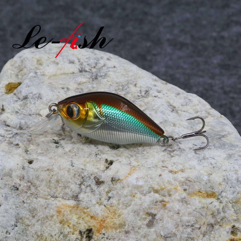Le Fish-señuelo de Pesca de pececillos, anzuelos triples de calidad, 50mm, 6,9g, flotante
