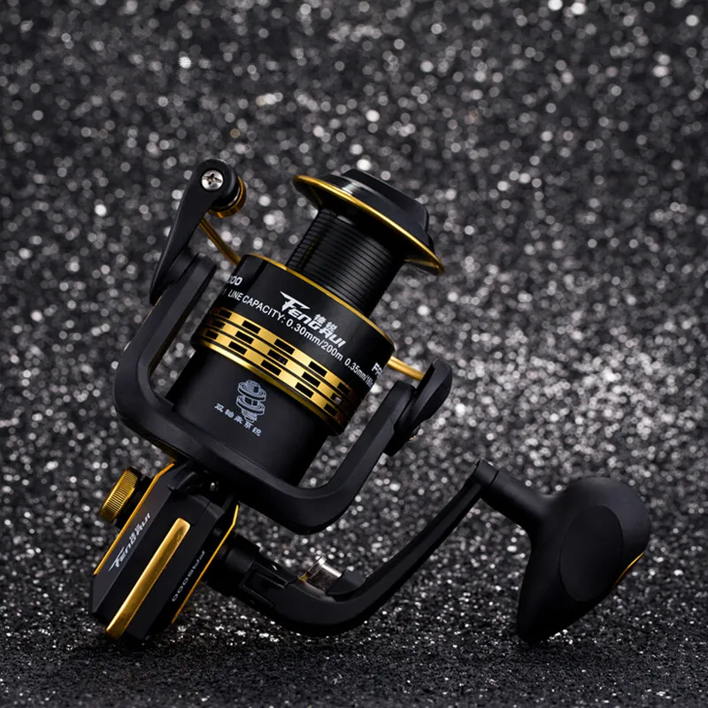 Carrete De Pesca con rueda giratoria, copa De alambre De Metal, rueda giratoria fuerte, brazo basculante plegable izquierdo y derecho, poste De Pesca - imagen 4