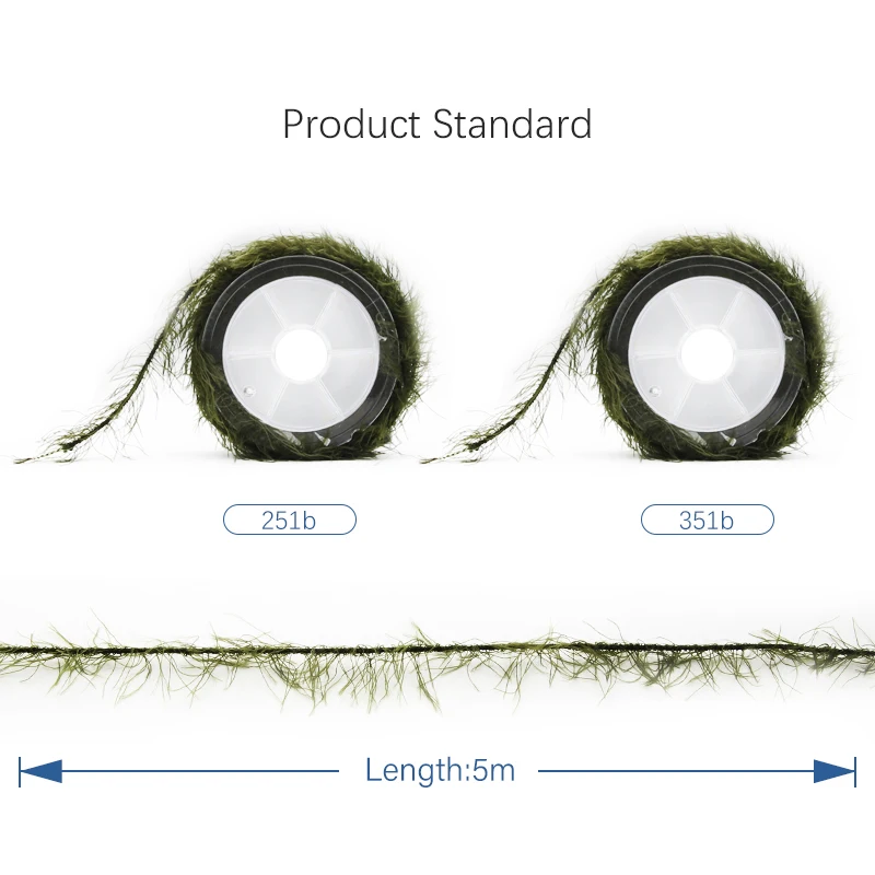 Mosodo-anzuelos de pesca de carpa, 1 unidad, 5m, 25lb, 35lb, 45lb, gancho trenzado verde, línea de enlace, aparejo de 8 hebras - imagen 2