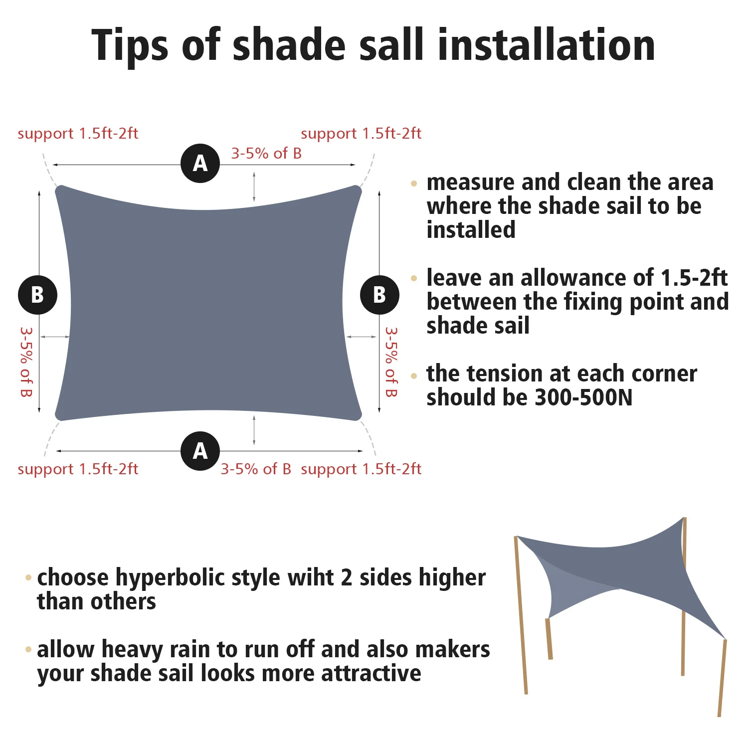 Toldo impermeable 300D para exteriores, cubierta de tela Oxford de lona anti-UV con protector solar y lluvia, decoración de jardín y patio - imagen 5