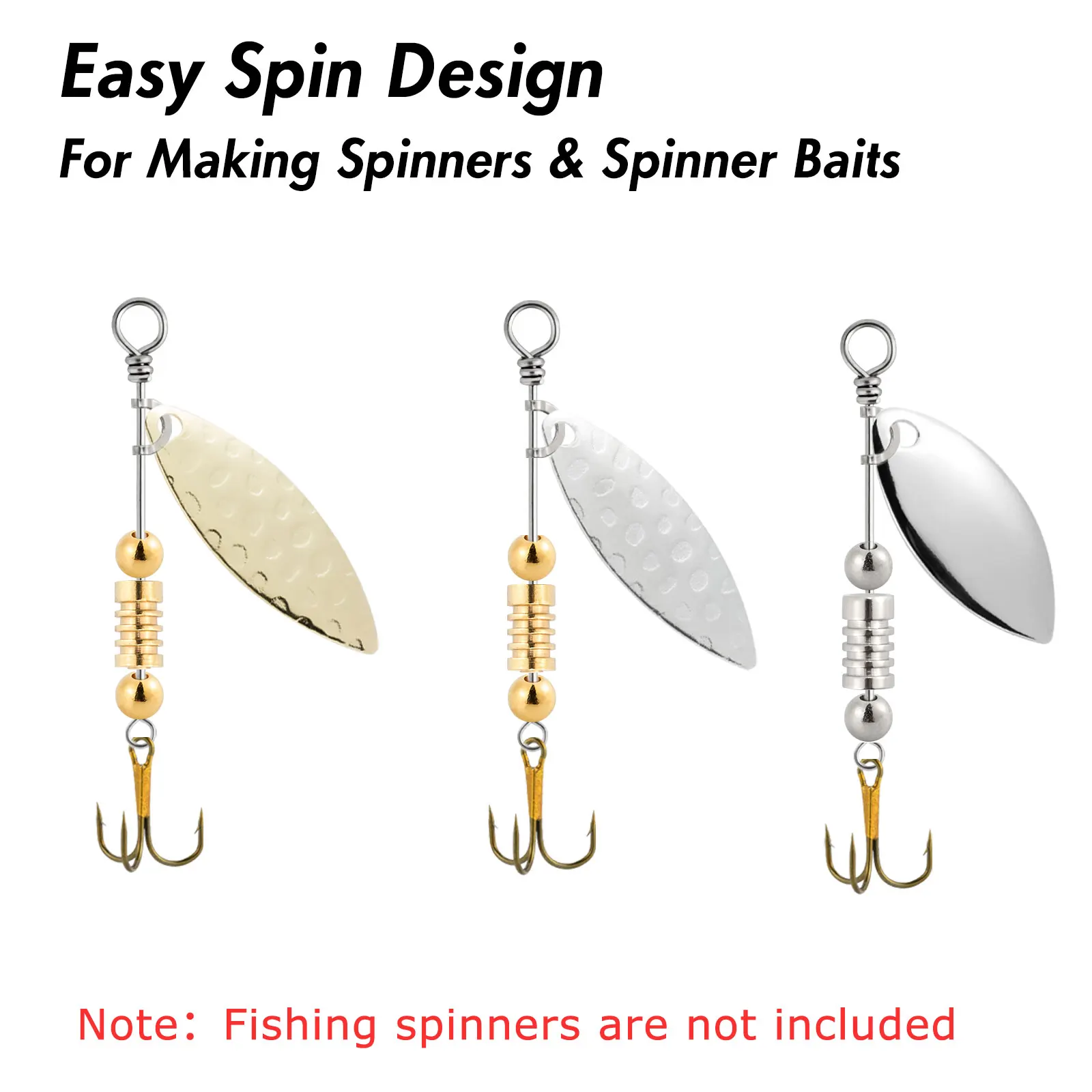 100 Uds. Horquillas plegadas en forma de U para pesca Spinner Metal Spin Spinner horquilla Spinnerbait de acero inoxidable Walleye Rig Bass - imagen 3