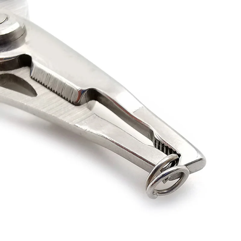 Tijeras multifuncionales para uso de peces, abrazadera de señuelo de acero inoxidable, alicates de pesca, gancho cortador de línea, herramientas de aparejos de pesca portátiles, 1 ud. - imagen 4