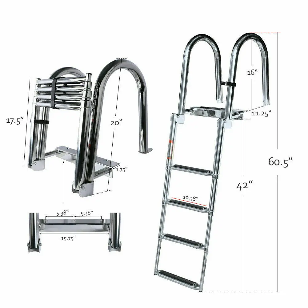 Escalera telescópica acero inoxidable para barco y muelle - imagen 2