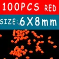 6x8mm 100pcs red