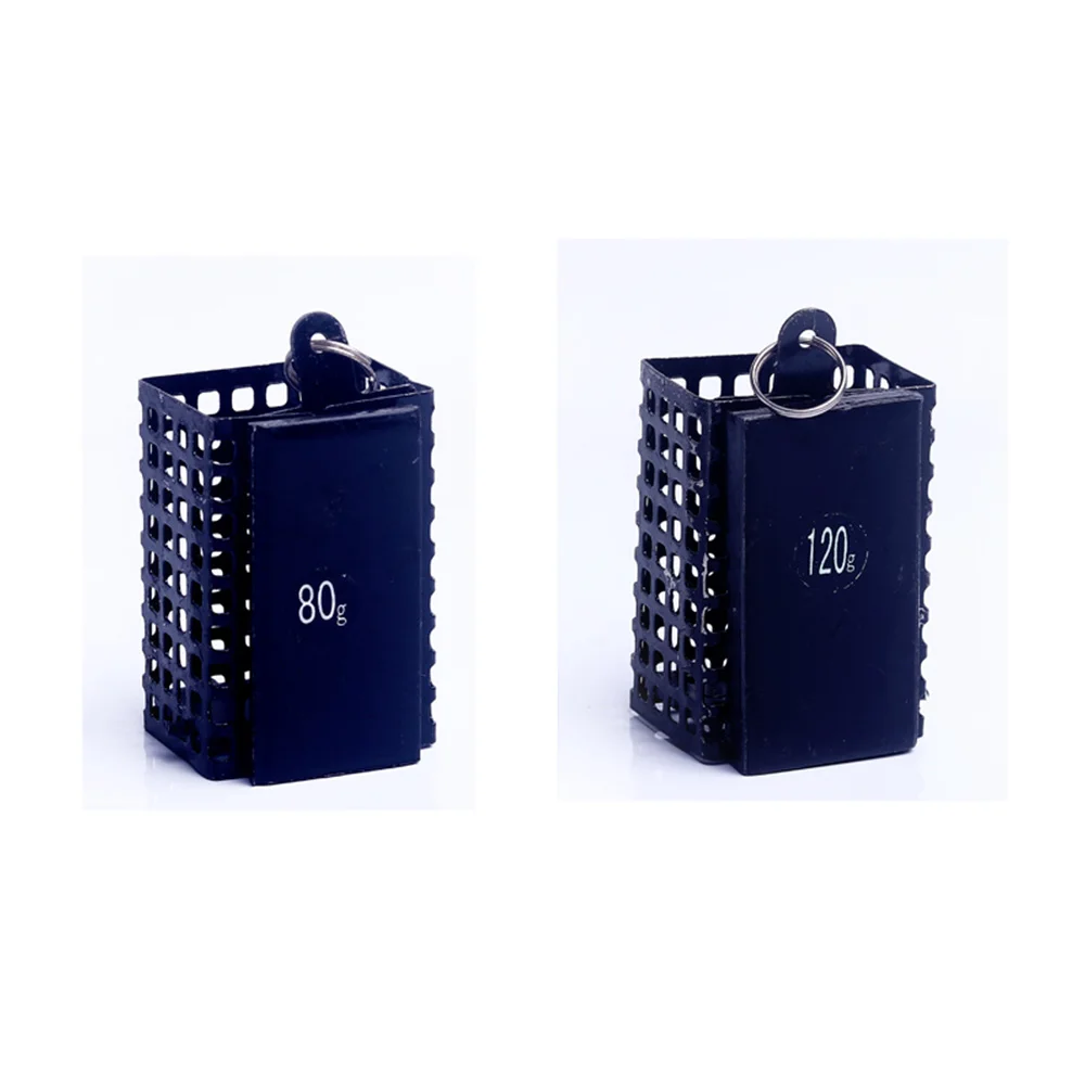 Juego de 5 unidades de aparejos de pesca, jaula alimentadora, redonda, cuadrada, malla de acero para carpa, alimentadores de Metal Barbel, 30g, 60g, 80g, 120g, x390 g - imagen 3