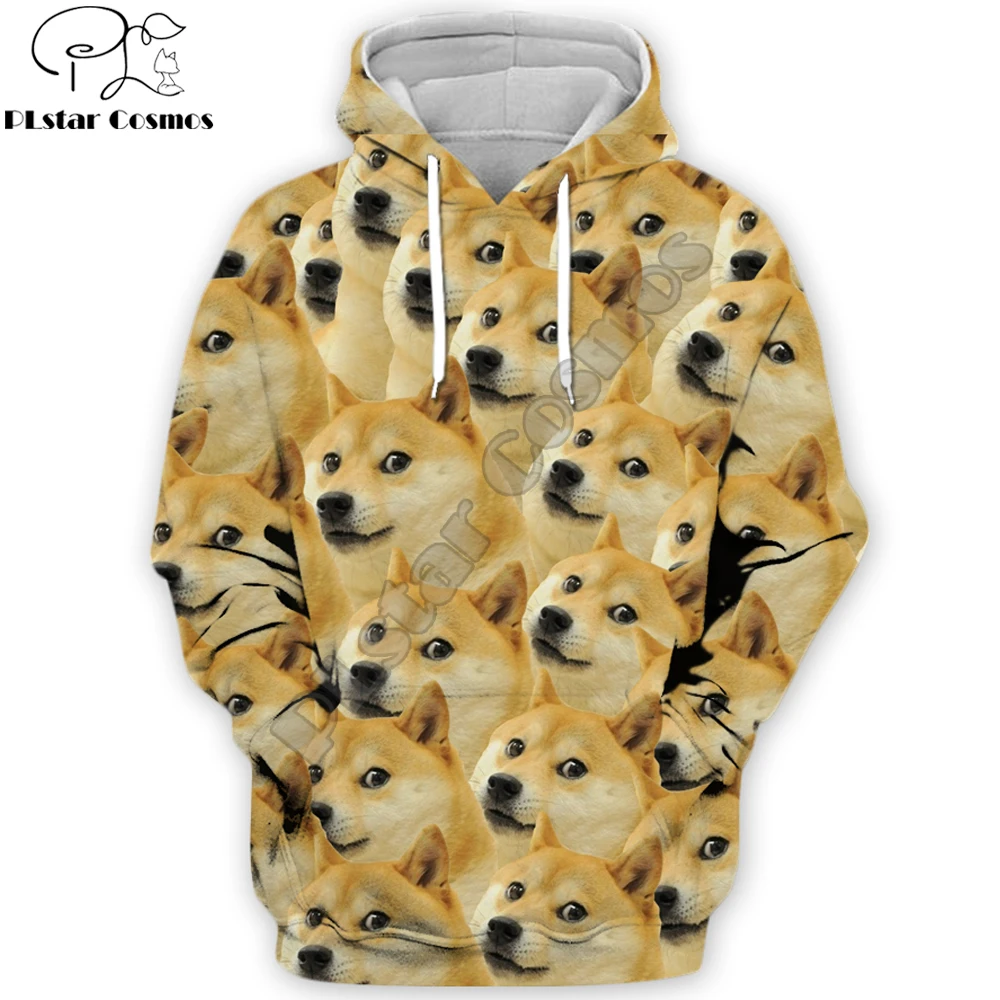 Sudadera pesca con capucha Shiba Inu estampado 3D - imagen 2