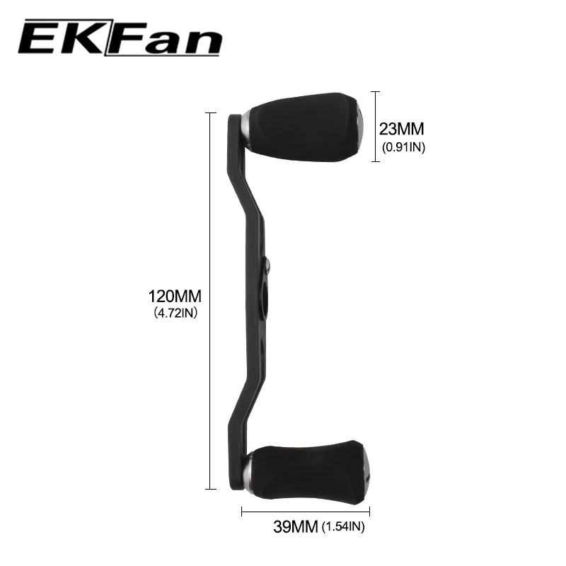 EKfan 7*4/8*5mm fibra de carbono 120MM mango de carrete de pesca y perillas de EVA para piezas de balancín de carrete de pesca Baitcasting - imagen 3