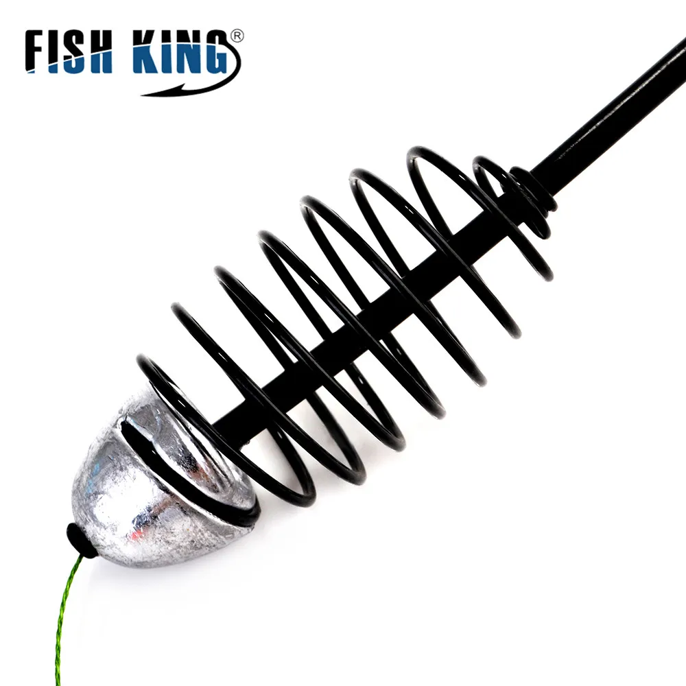 FISH KING-aparejo de pelo de pesca de carpa, jaula de cebo, alimentador de Europa, grupo de pesca con gancho de soporte, 25g, 40g, 45g - imagen 3